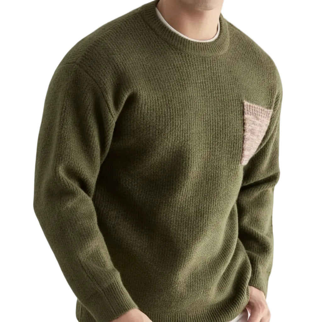 Herren Strick Sweater in Dunkelgrün Vorderansicht