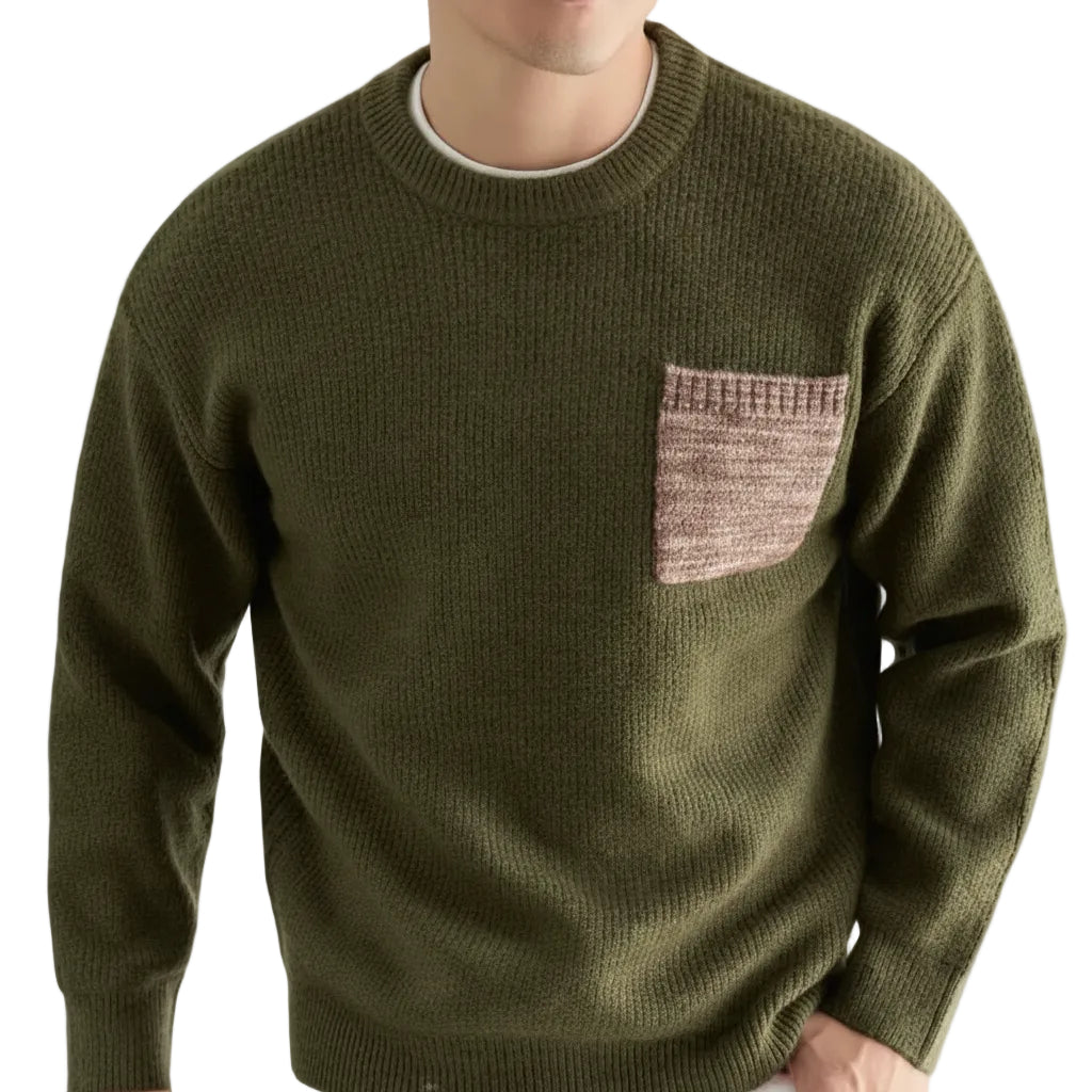 Herren Sweater mit gerader Passform in Dunkelgrün