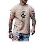 Herren T-Shirt in großen Größen mit Print in Apricot Vorderansicht